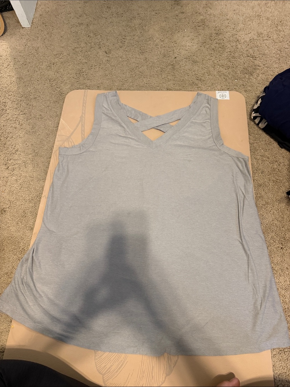 Lane Bryant Light Gray Crisscross Front Tank Top